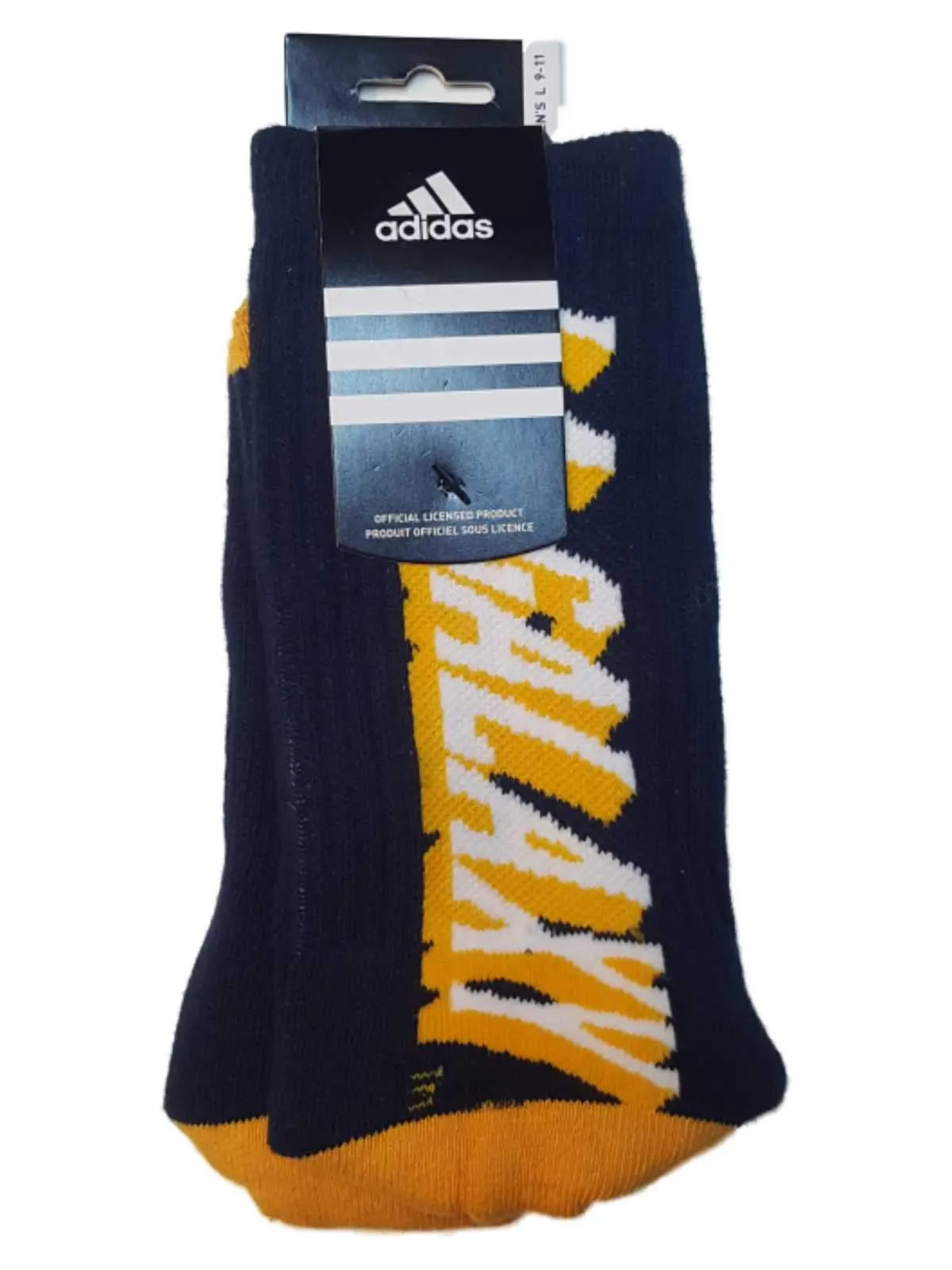 Los Angeles Galaxy Adidas Navy & Yellow "LA Galaxy" Logo Men's Crew Socks (L)