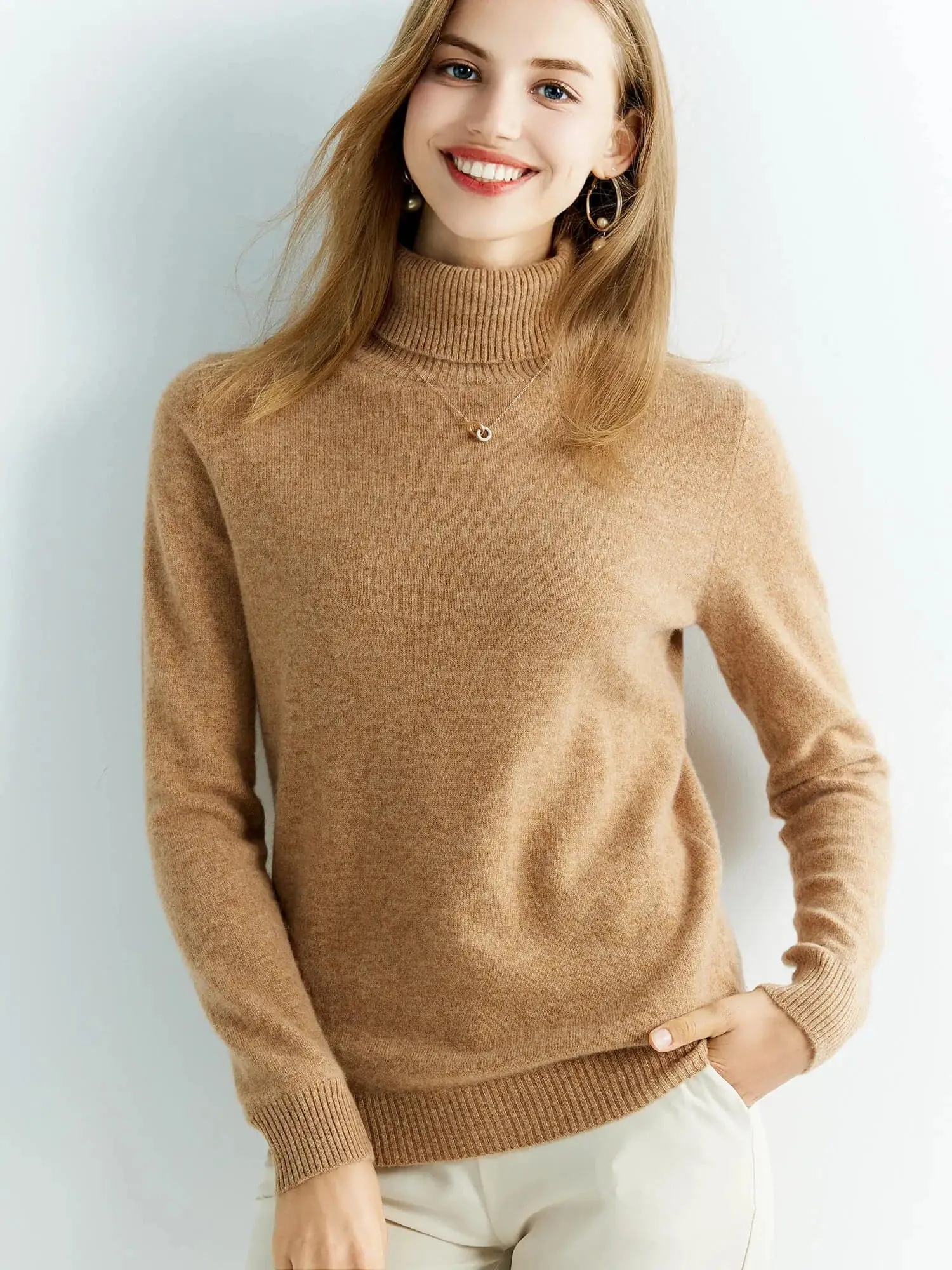 Luxurious 100% Merino Wool Turtleneck Sweater - Warm & Stylish