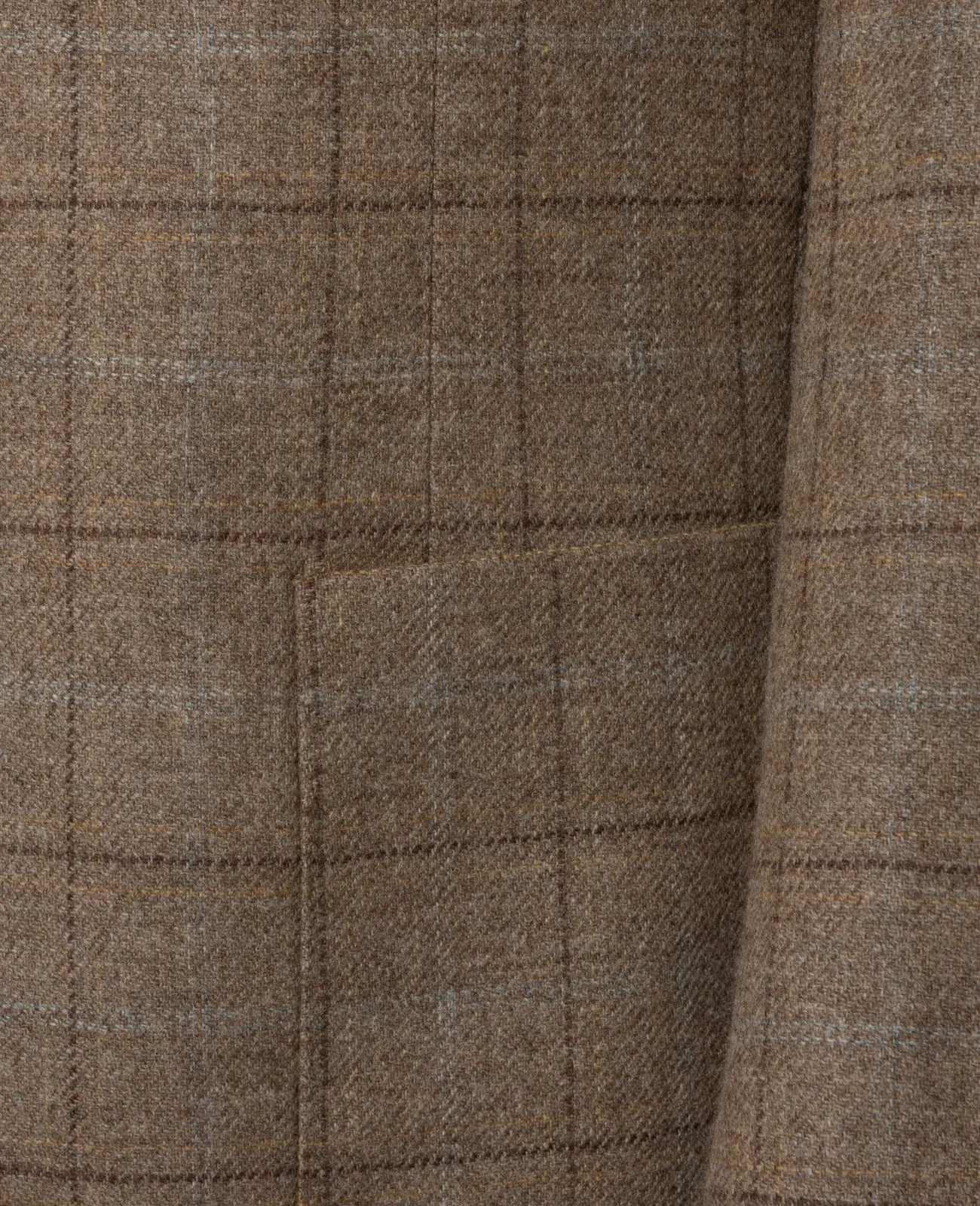 MAGEE Midweight Tweed Jacket - Mens Finn Patch Pocket - Oatmeal with Brown, Rust & Fawn Check