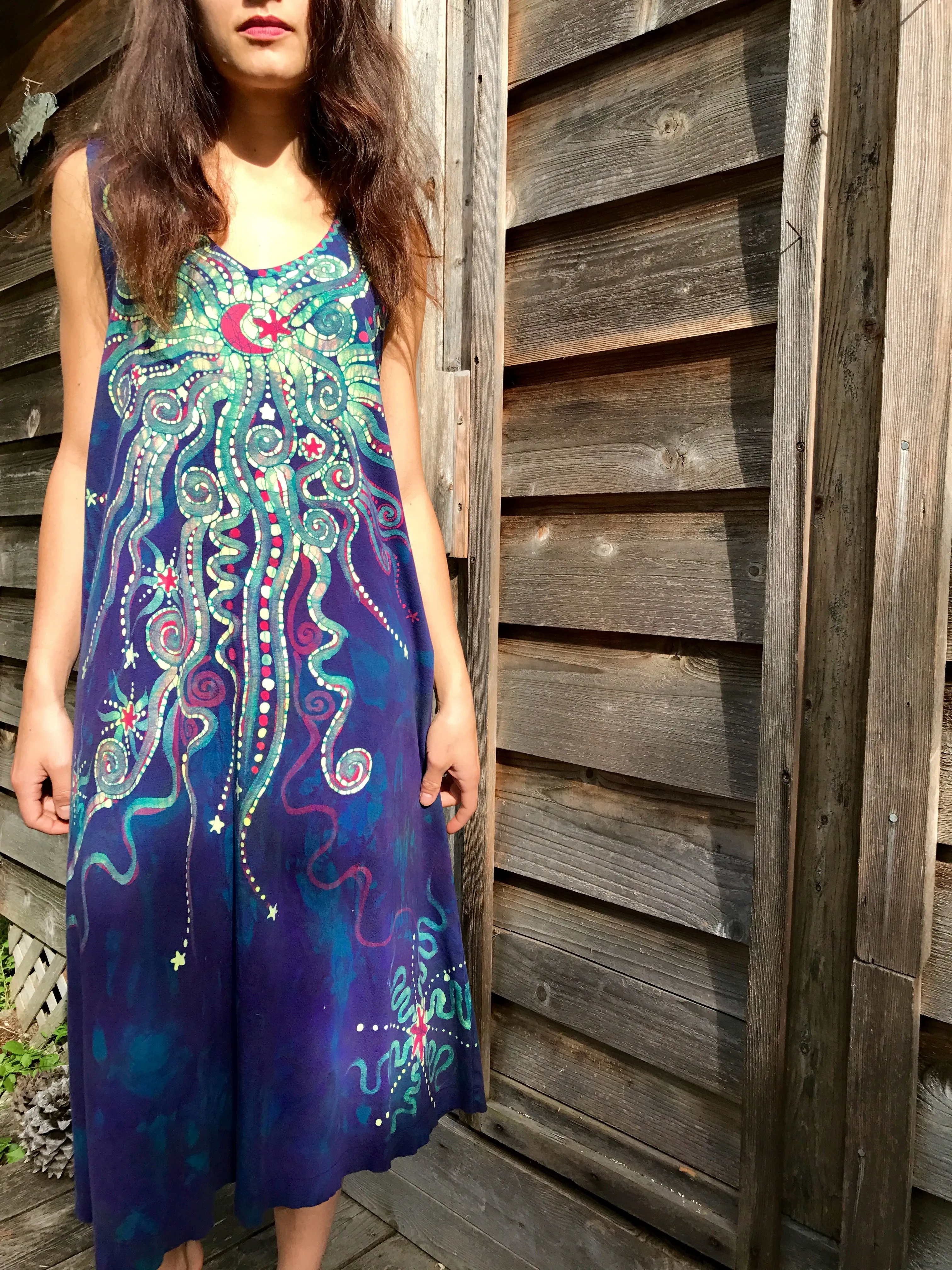 Majestic Moonrise Batikwalla Dress in Organic Cotton - Size Large