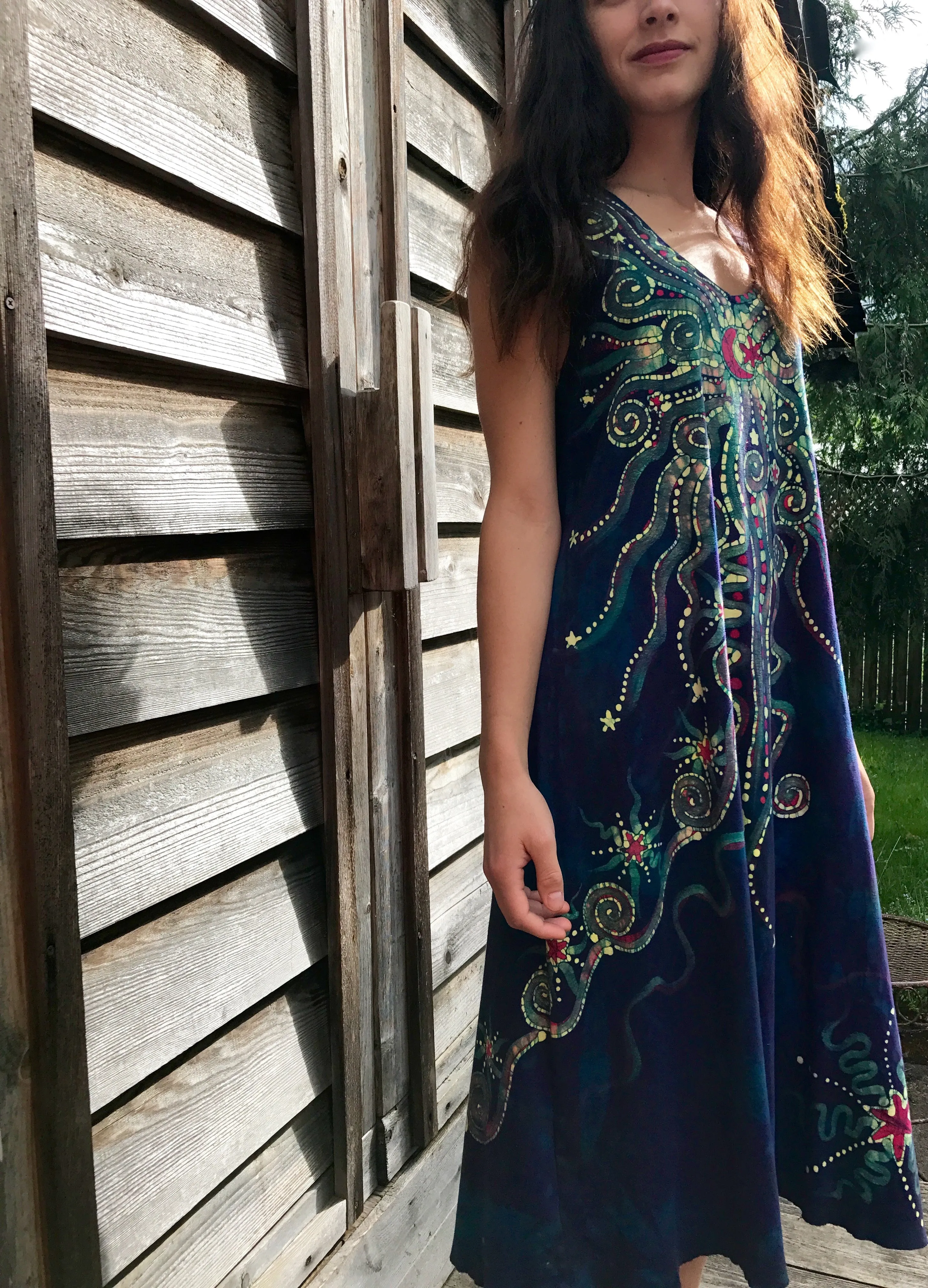 Majestic Moonrise Batikwalla Dress in Organic Cotton - Size Large