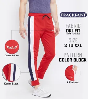 Men Solid Red Hiking Track Pants (Pack of 1)