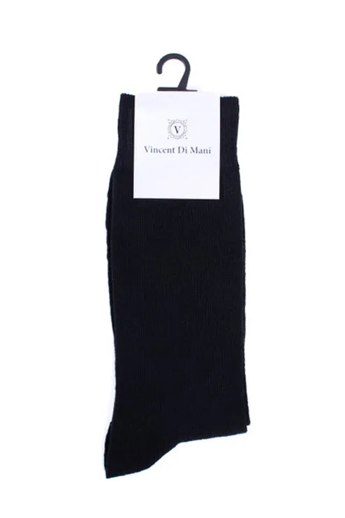 Men's Black Solid Crew Socks