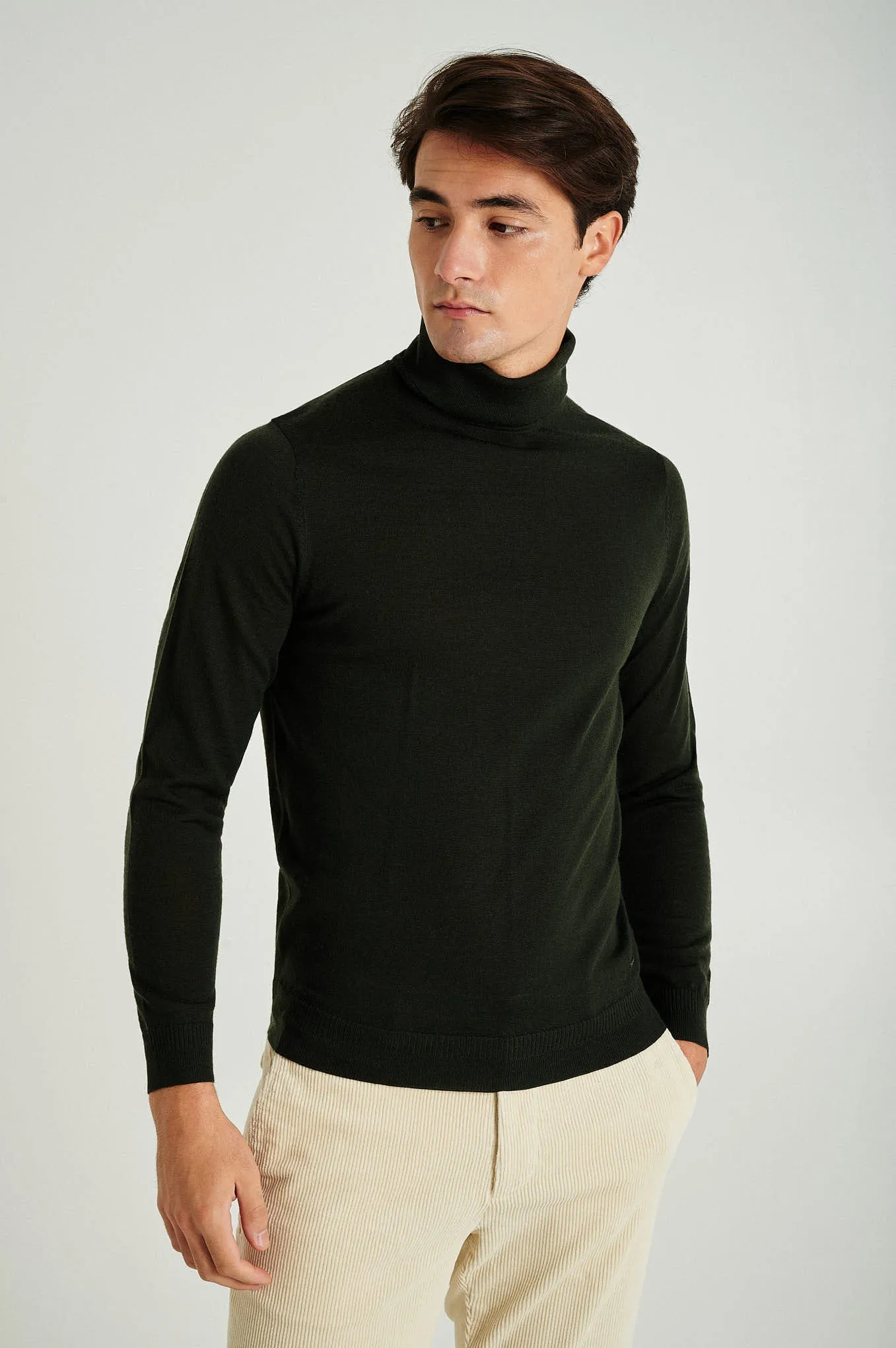 Men's extrafine merino wool turtleneck sweater