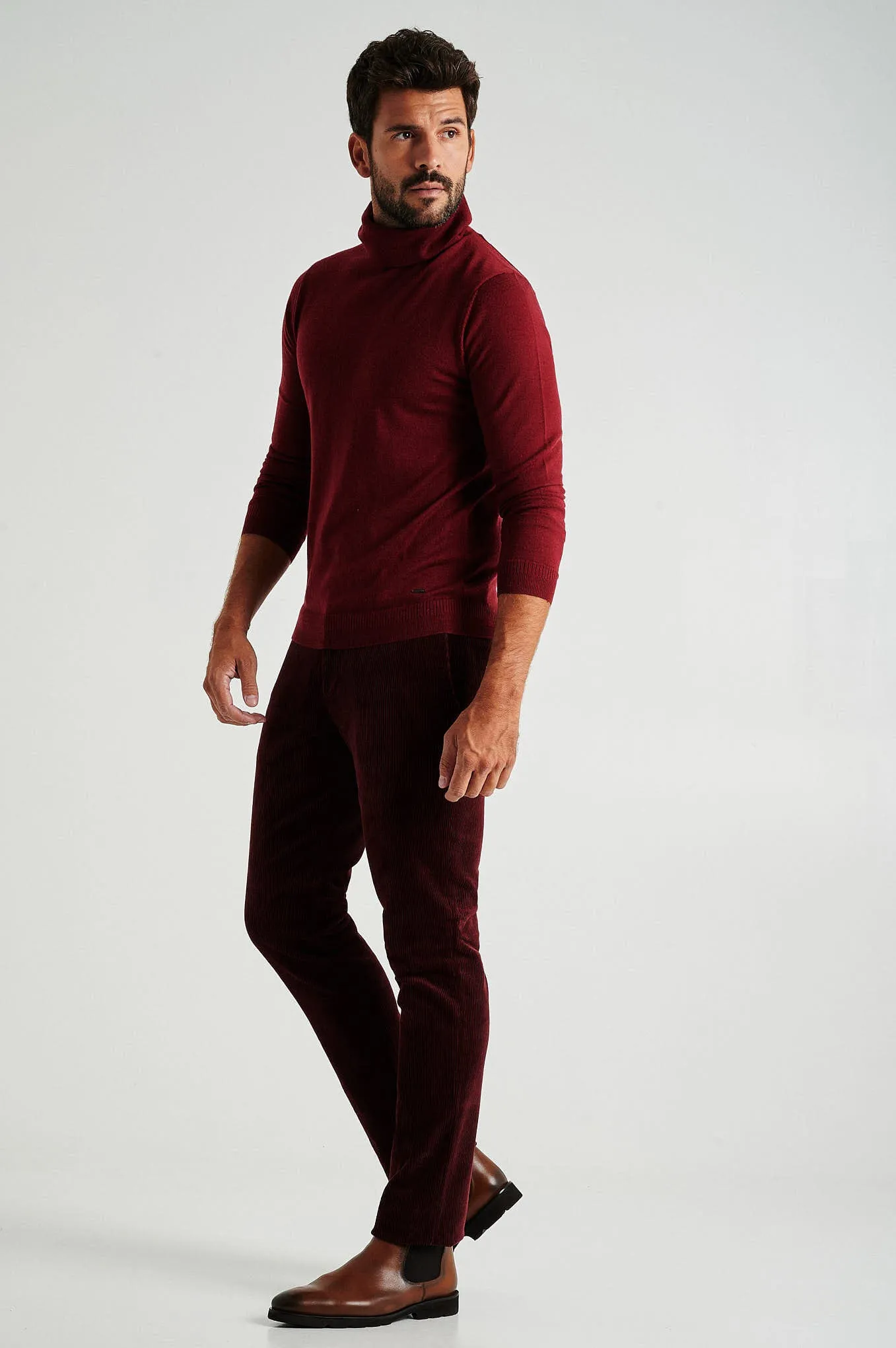 Men's extrafine merino wool turtleneck sweater