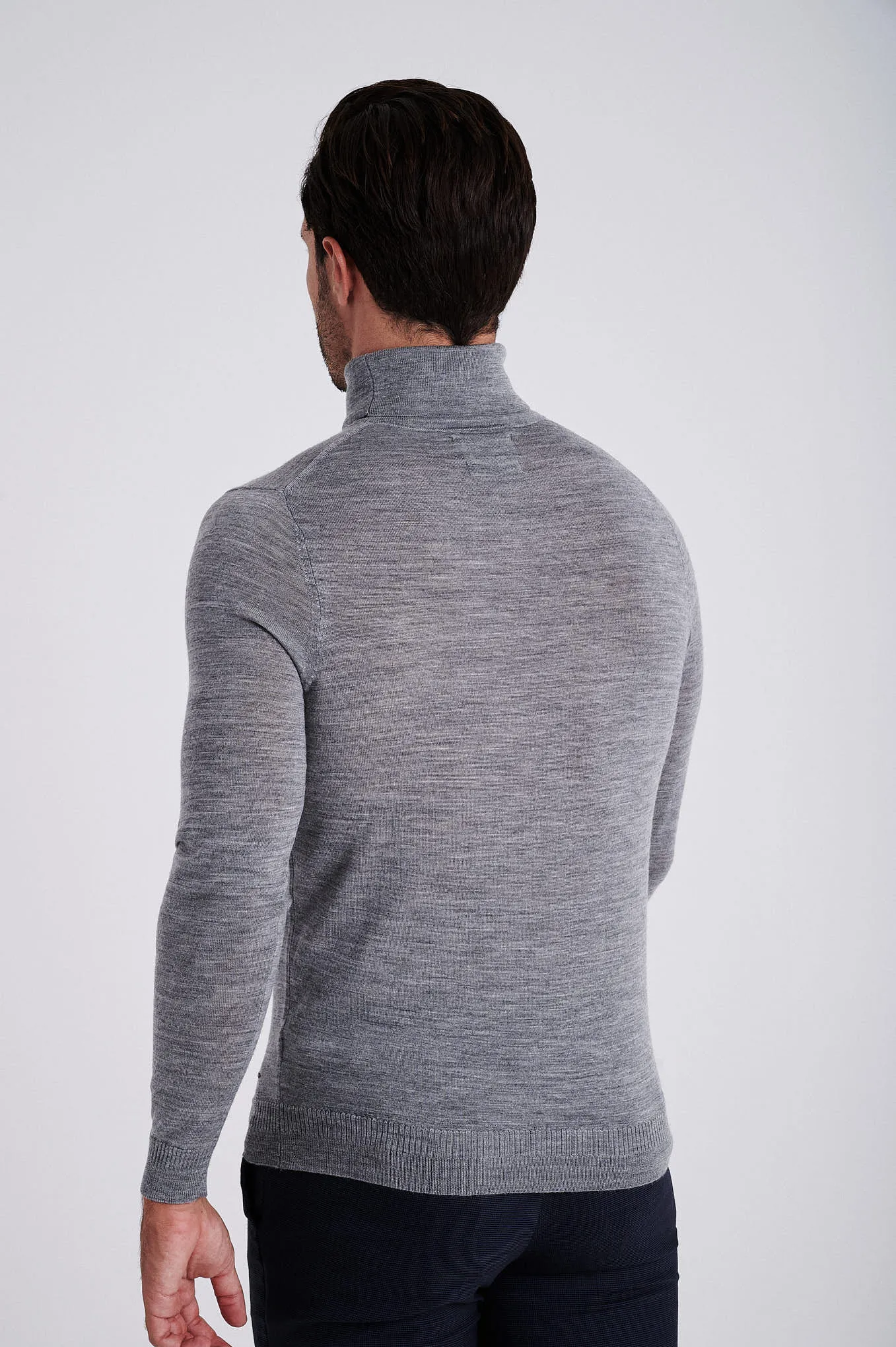 Men's extrafine merino wool turtleneck sweater