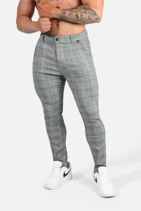 Men's Fitted Stretchy Pants - Checker