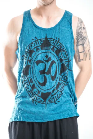 Mens Infinitee Om Tank Top in Denim Blue