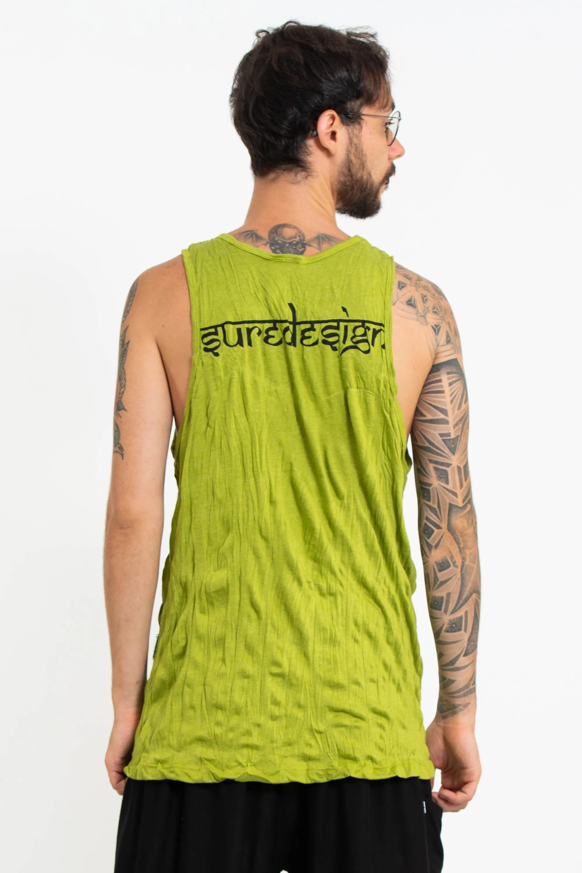 Mens Infinitee Om Tank Top in Lime