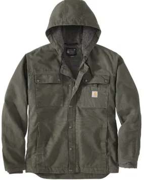 Men's Relaxed Fit Washed Duck Sherpa-Lined Utility Jacket