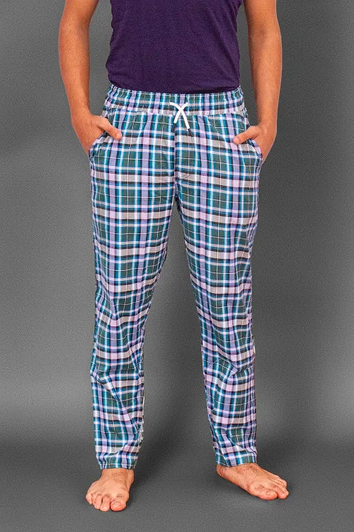 Men's Summer Check Pants-Light green