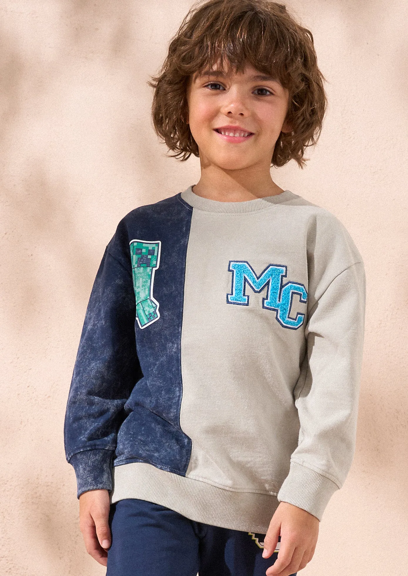 Minecraft Blue Washed Block Sweat