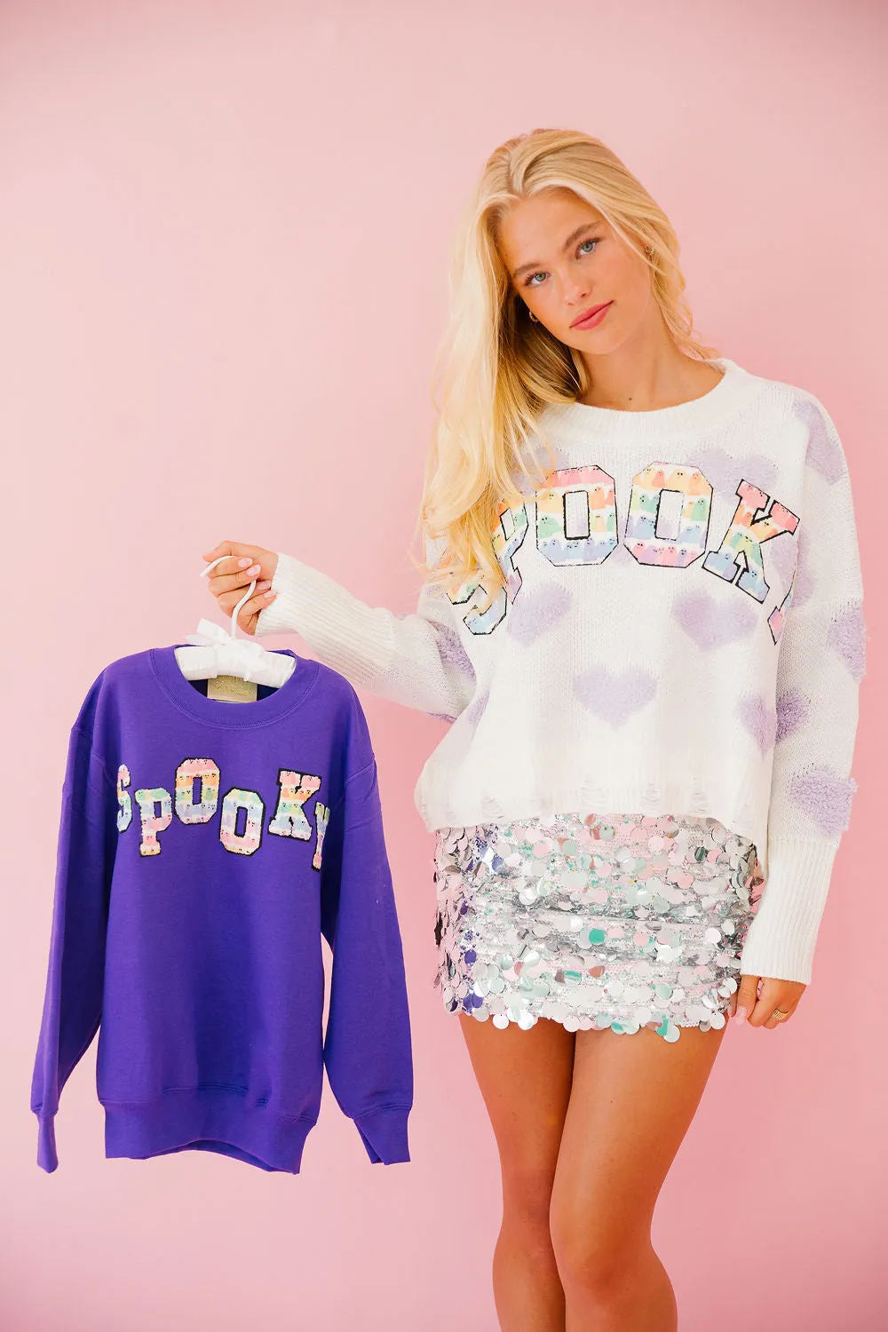 MINI KIDS SPOOKY PURPLE PULLOVER