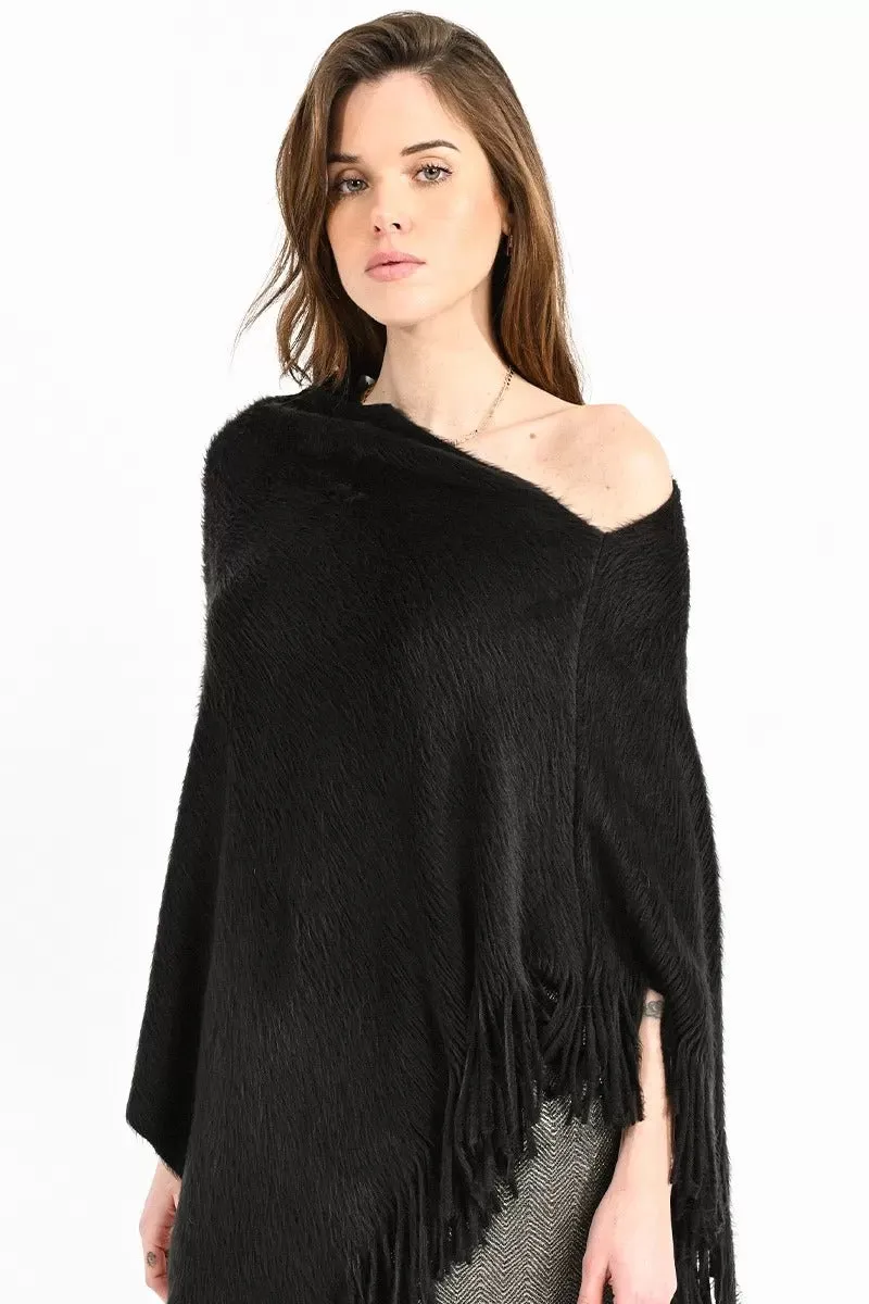 Molly Bracken Poncho Nero Da Donna