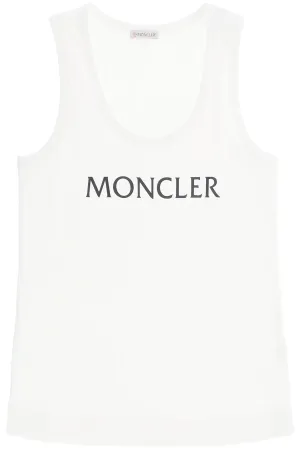 Moncler basic logo print ribbed tank top