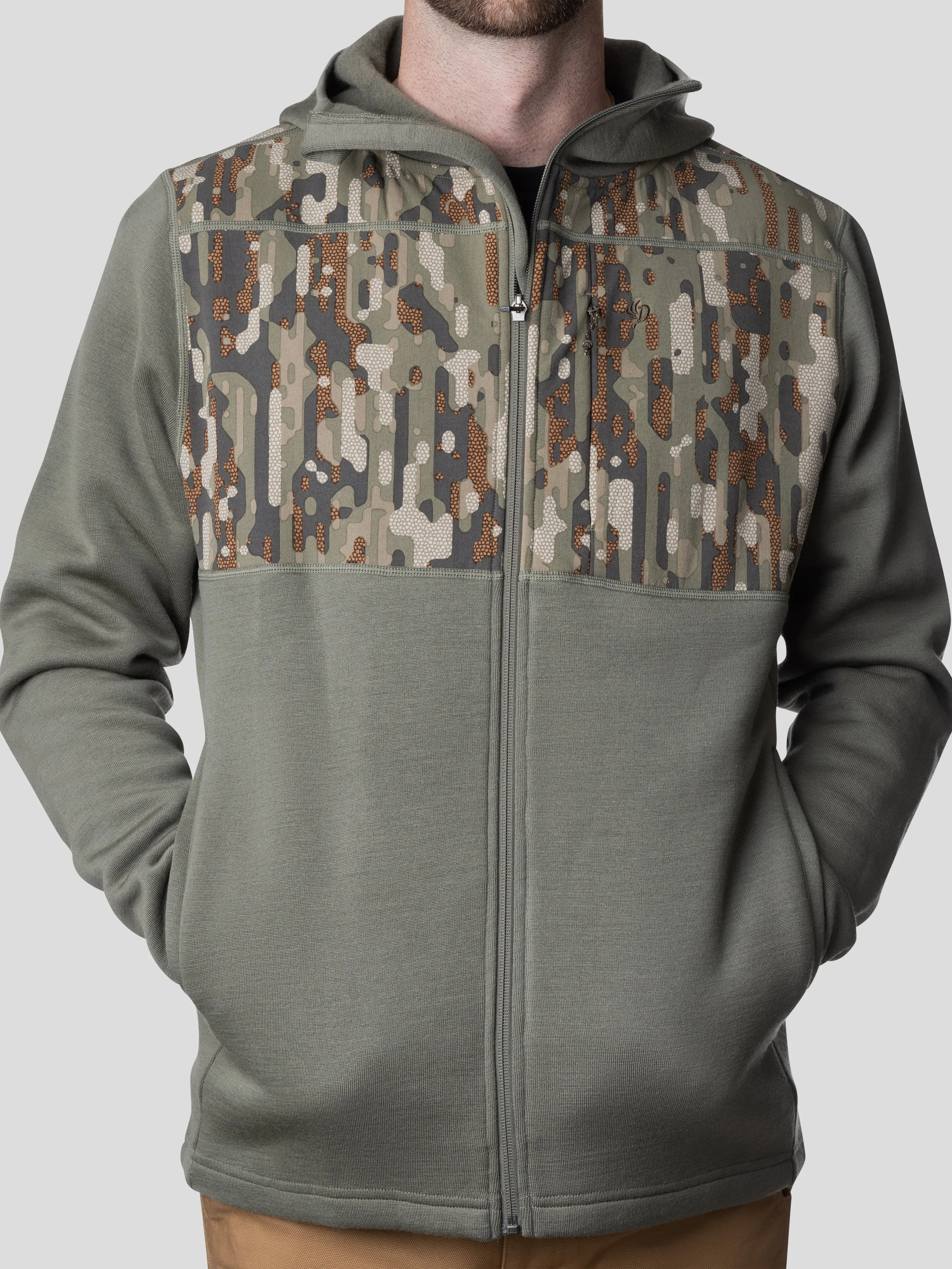 M's Barnburner Merino Hoodie Full Zip - Moss