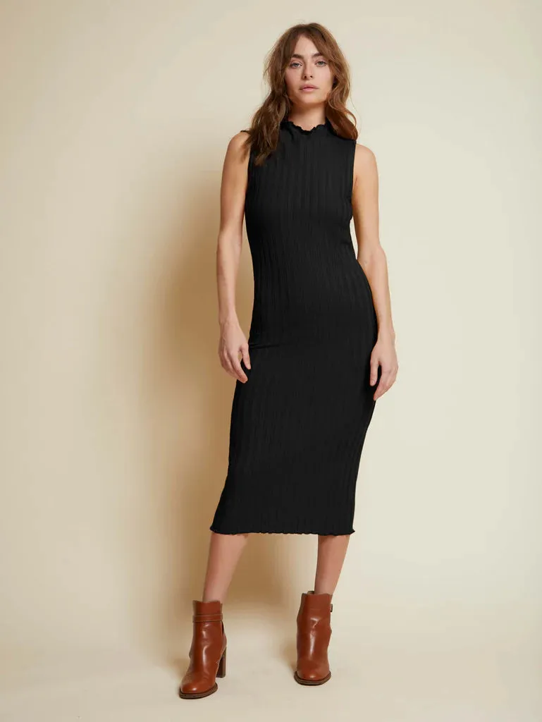 Nation LTD - Linda Turtleneck Tank Dress in Jet Black