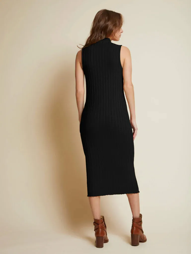 Nation LTD - Linda Turtleneck Tank Dress in Jet Black