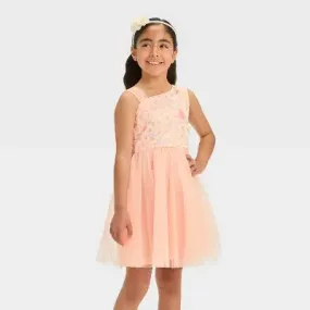 New - Girls' One-Shoulder Sequin Dress - Cat & Jack