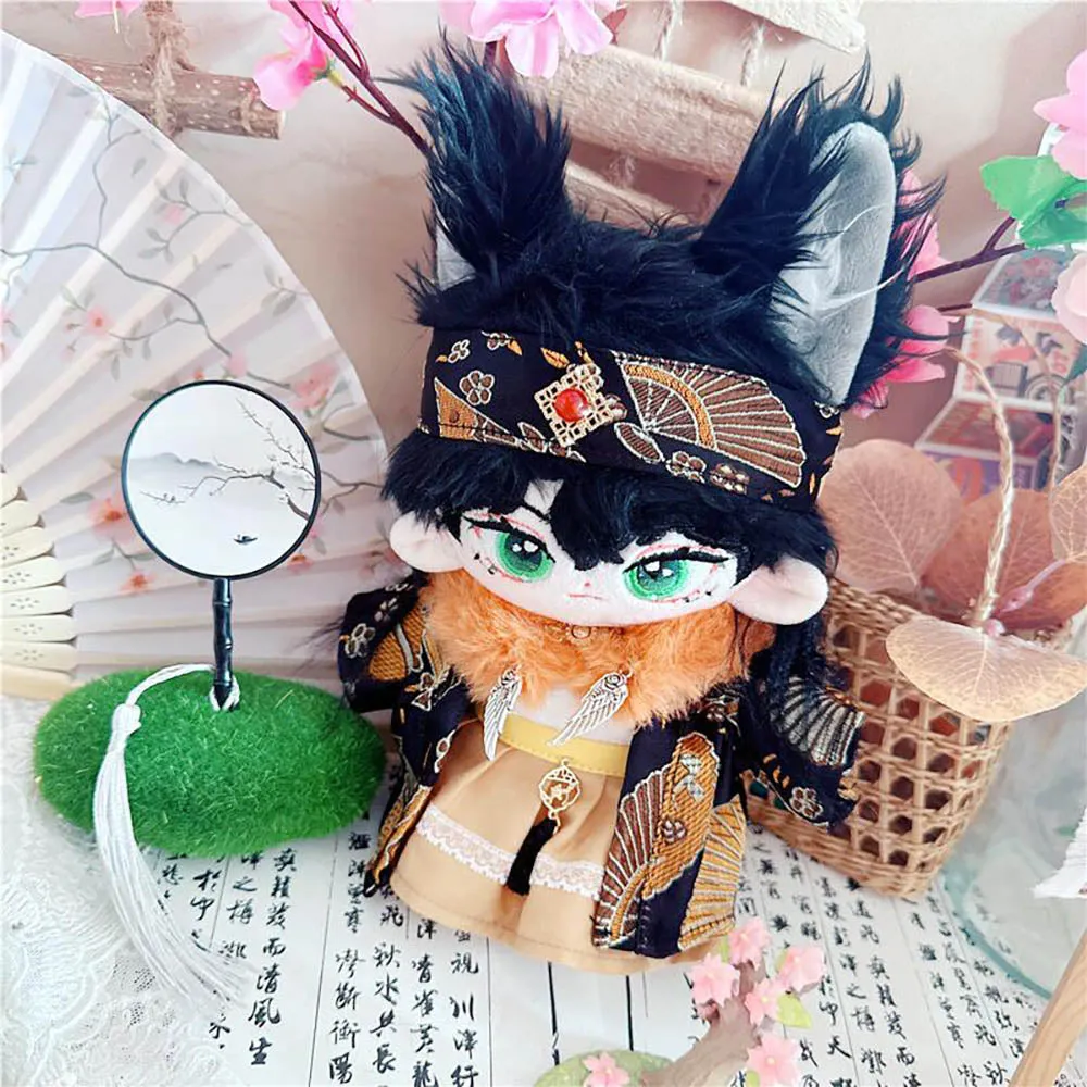 niannyyhouse 20cm Plushie Doll Clothes Ancient Costume Headwear Fur Collar Jacket Shirt Skirt 8in Doll Accessories