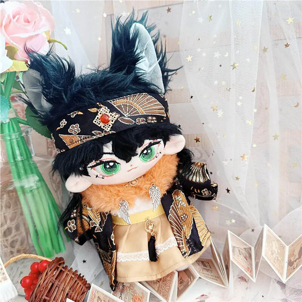 niannyyhouse 20cm Plushie Doll Clothes Ancient Costume Headwear Fur Collar Jacket Shirt Skirt 8in Doll Accessories