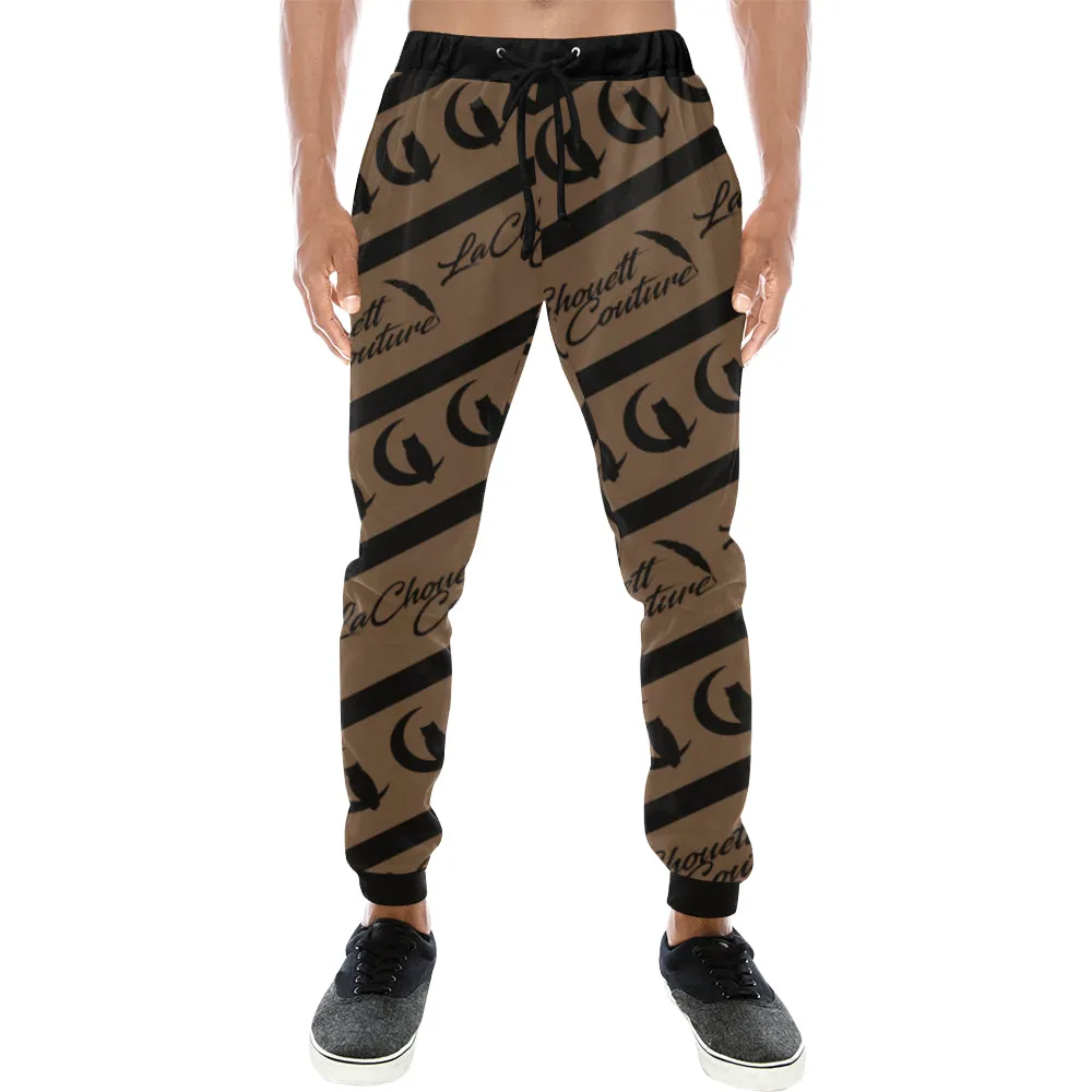 NICE ONE BROWN Men's All Over Print Sweatpants