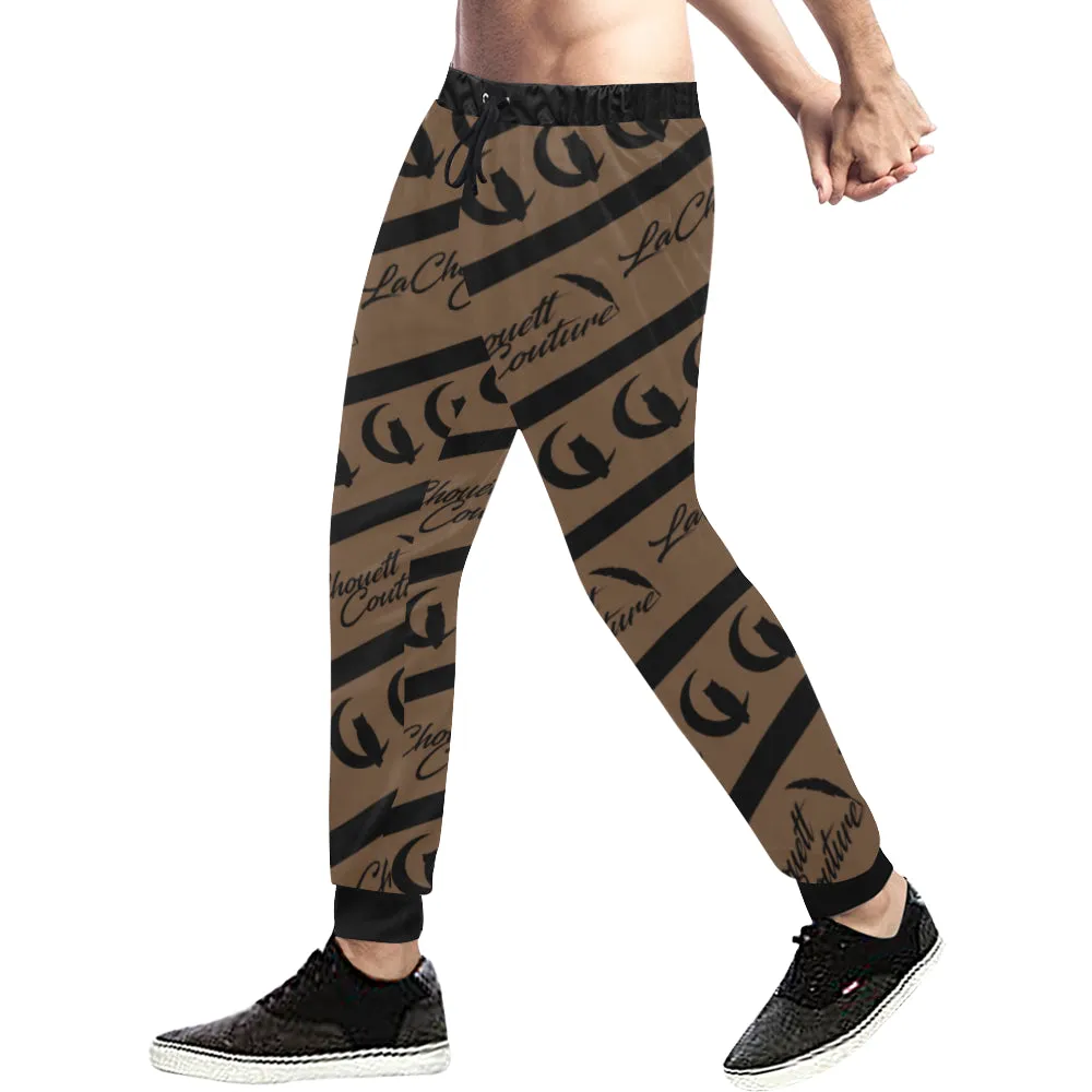 NICE ONE BROWN Men's All Over Print Sweatpants