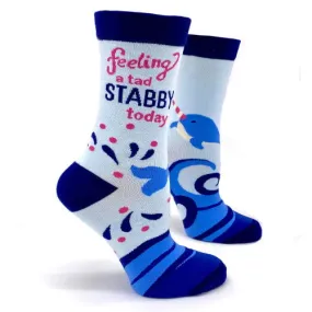 Novelty: Feeling a Tad Stabby Today (Narwhal) - Crew Socks