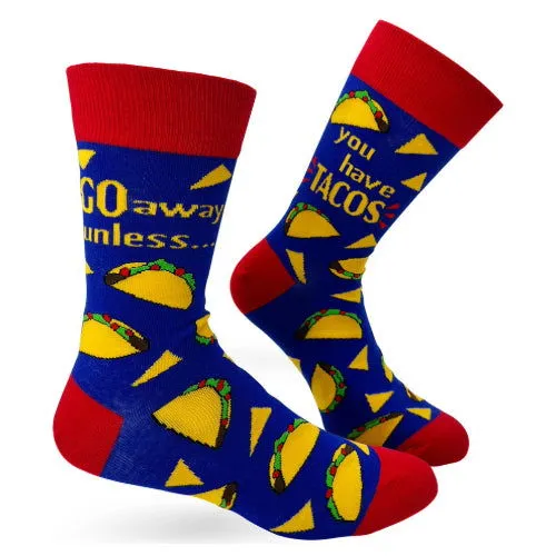 Novelty: Go Away Unless You Have Tacos - Crew Socks