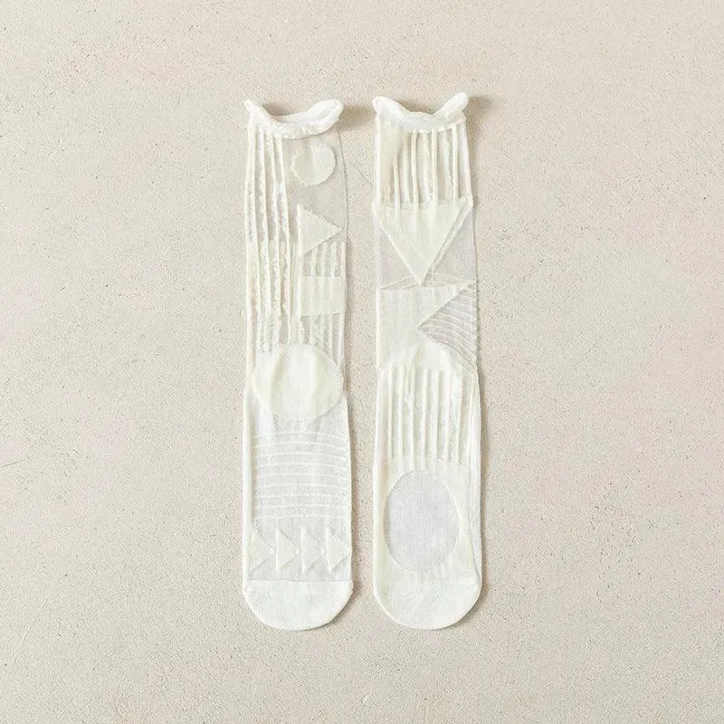 Nylon Transparent Crew Socks | Women's Unique Socks | Cute Outfits