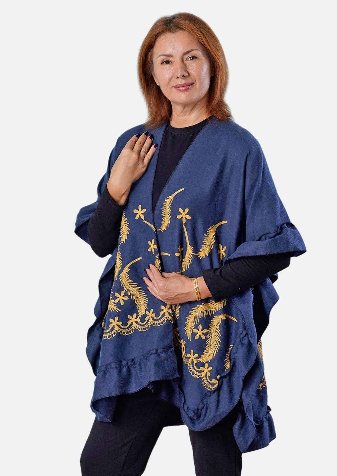 Open Front Embroidered Kimono