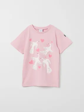 Organic Cotton Kids Bird Print T-Shirt