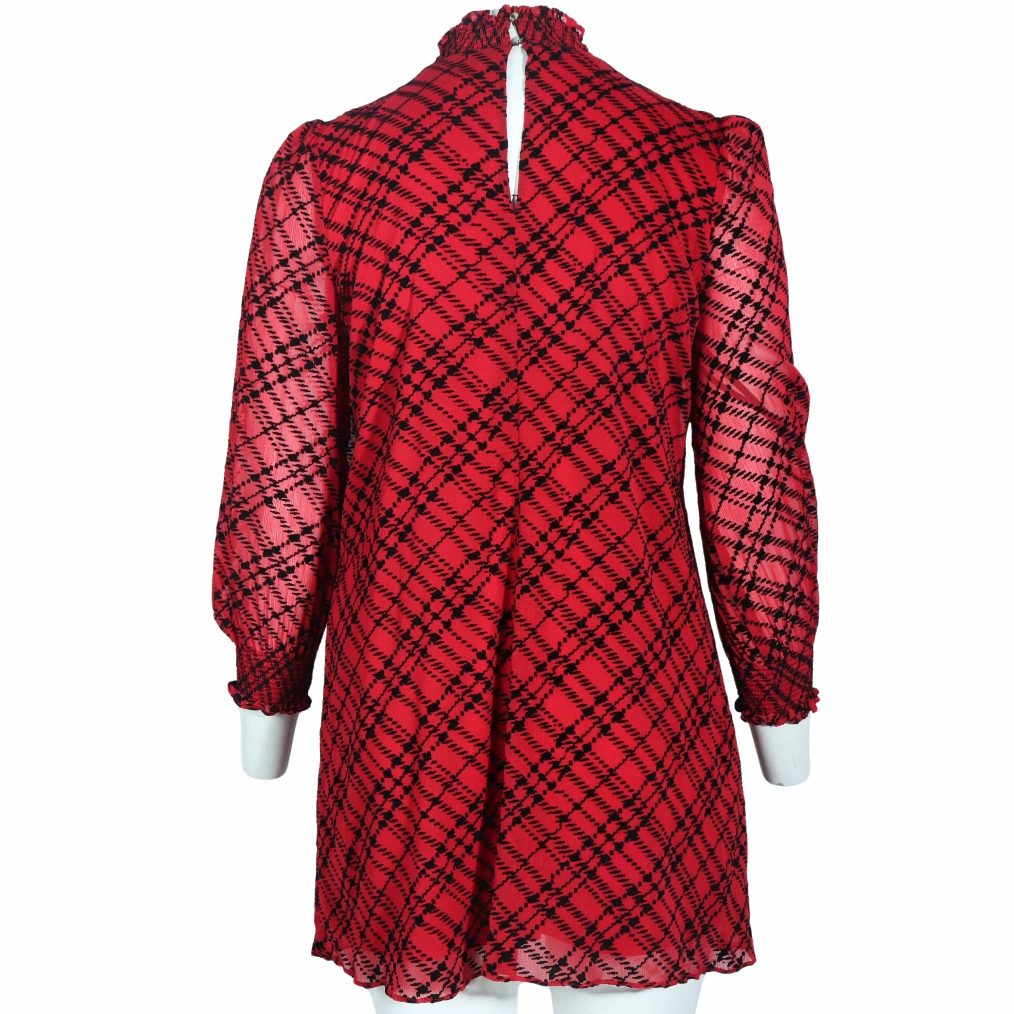 ORIGINAL - Flocked Plaid Mini Dress