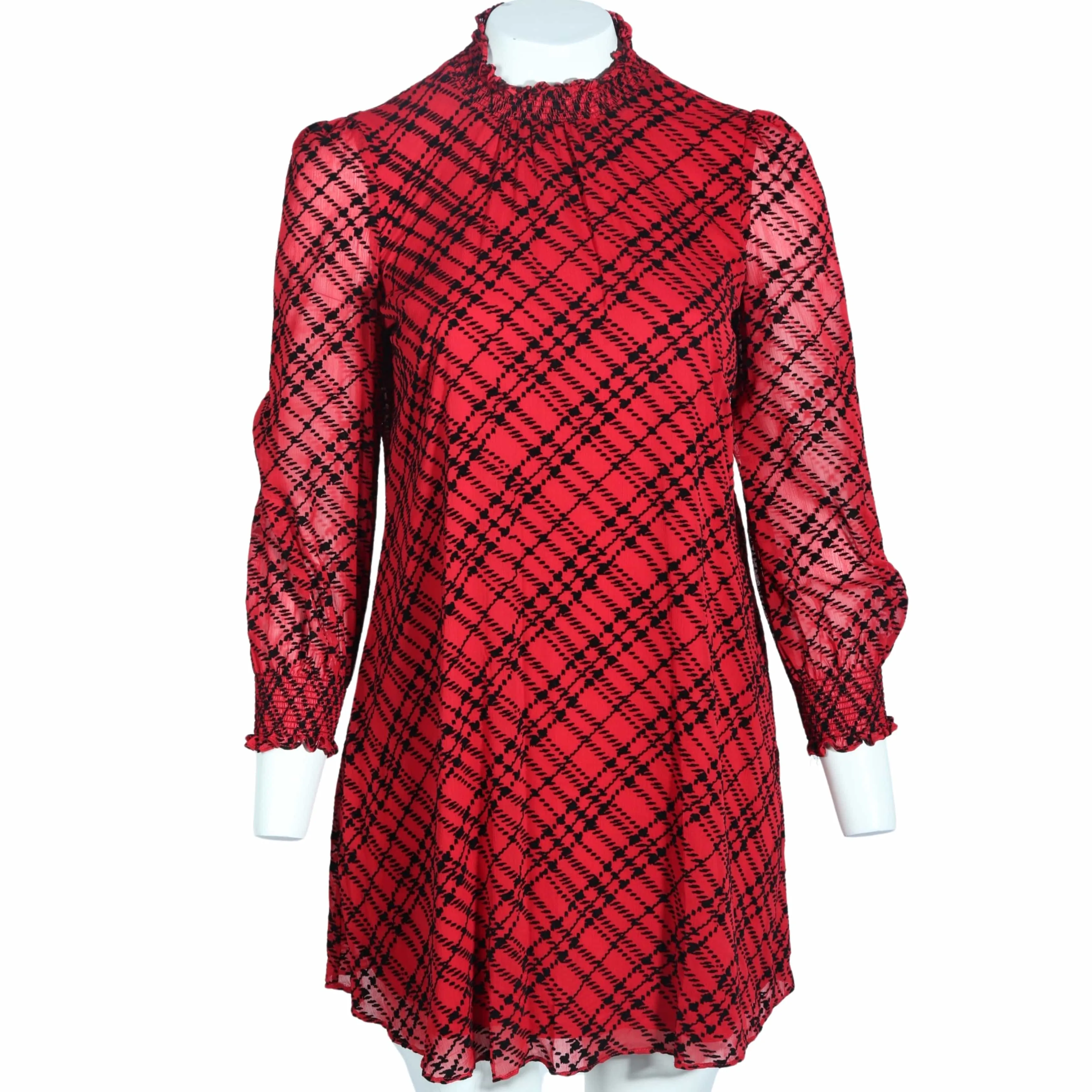 ORIGINAL - Flocked Plaid Mini Dress