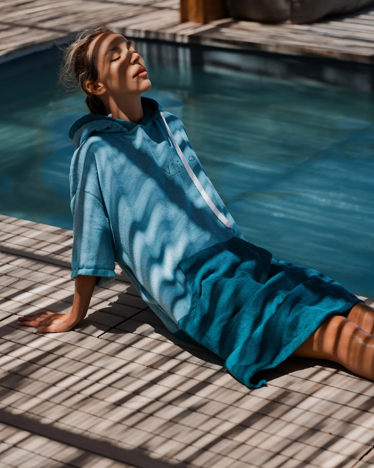 Original Poncho Towel Changing Robe - Turquoise Teal / Pacific Teal