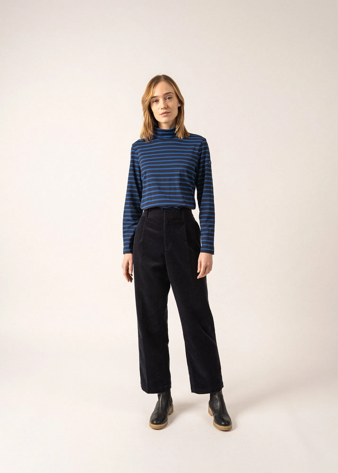 Oural t-shirt - turtleneck, in striped jersey (NAVY/GITANE)