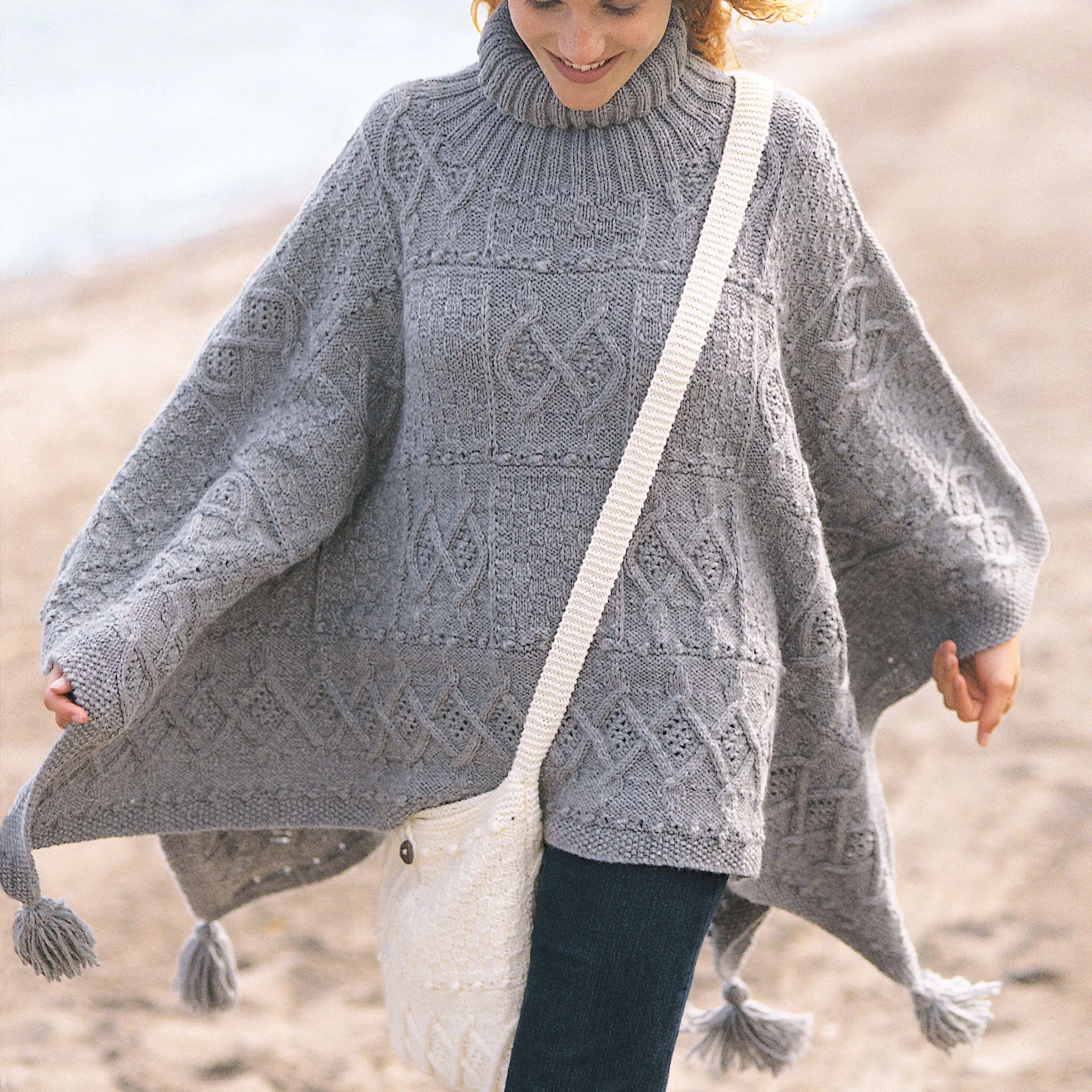 Patons Knit Blanket Poncho And Bag