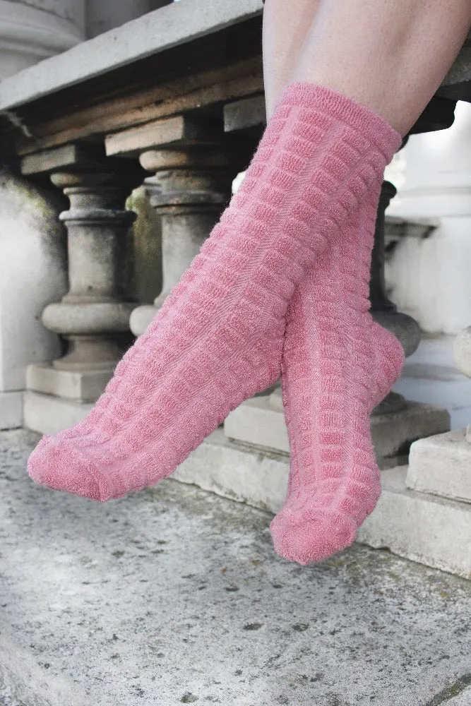 Peony Pink Cotton Rich Socks