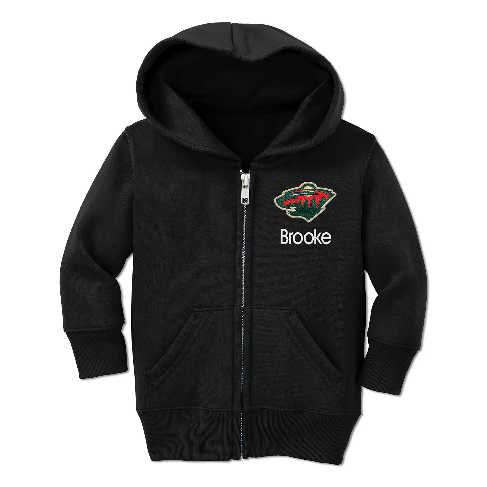 Personalized Minnesota Wild Toddler Full-Zip Hooded Sweatshirt