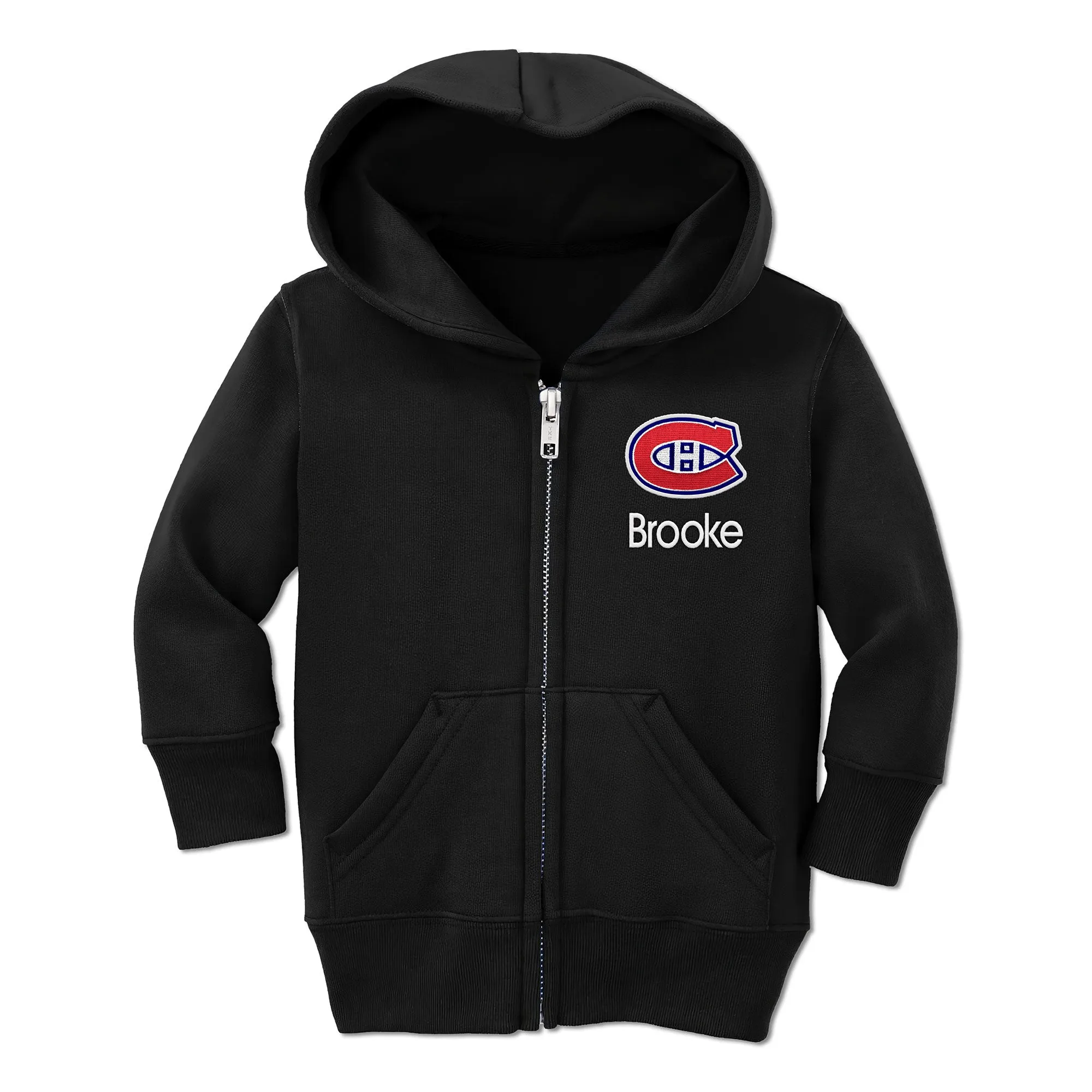 Personalized Montreal Canadiens Toddler Full-Zip Hooded Sweatshirt