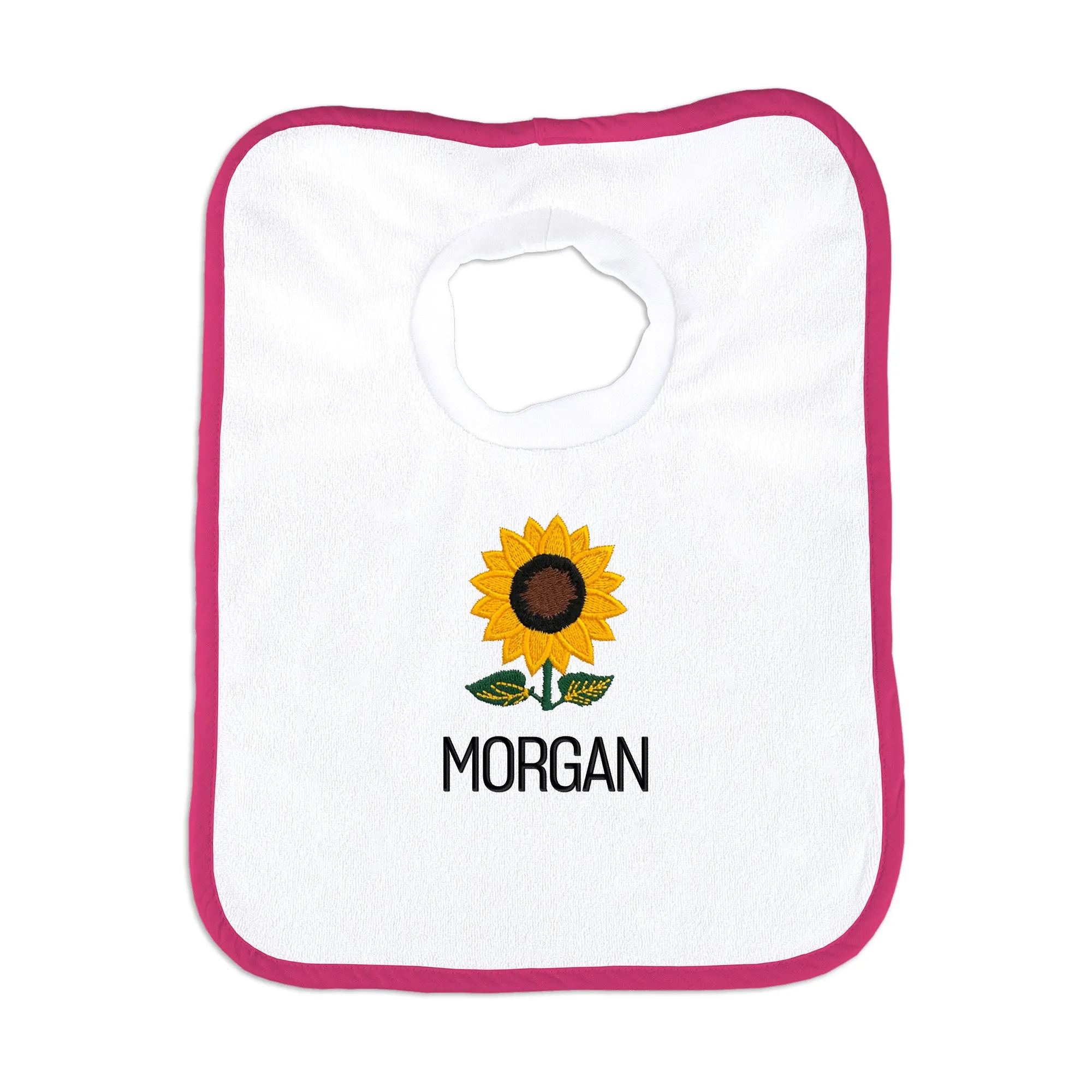 Personalized Sunflower Emoji Bib