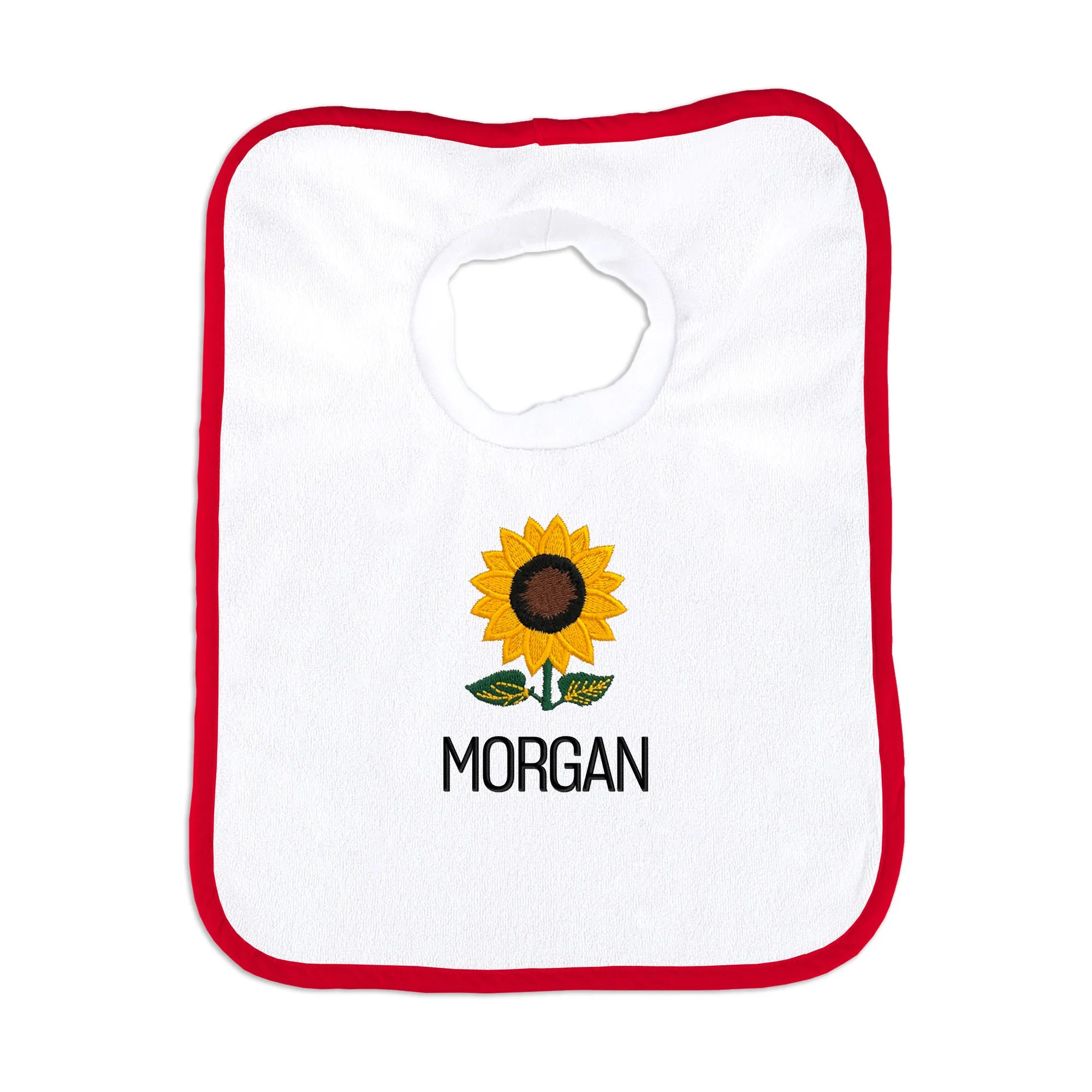 Personalized Sunflower Emoji Bib