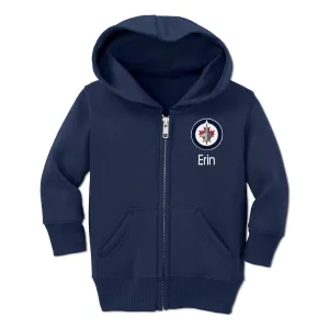 Personalized Winnipeg Jets Toddler Full-Zip Hooded Sweatshirt