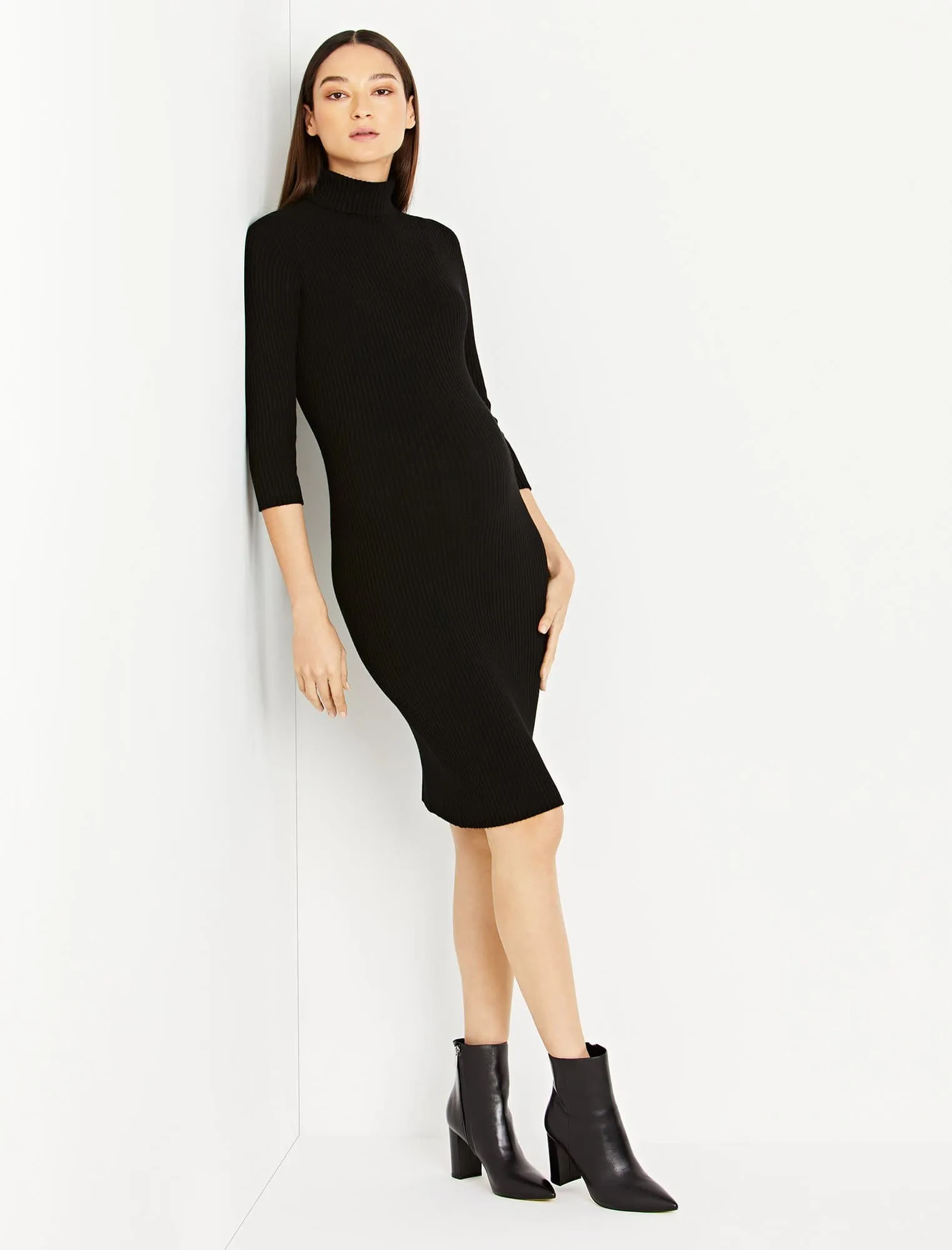 Pietro Brunelli Rib Knit Maternity Dress in Black