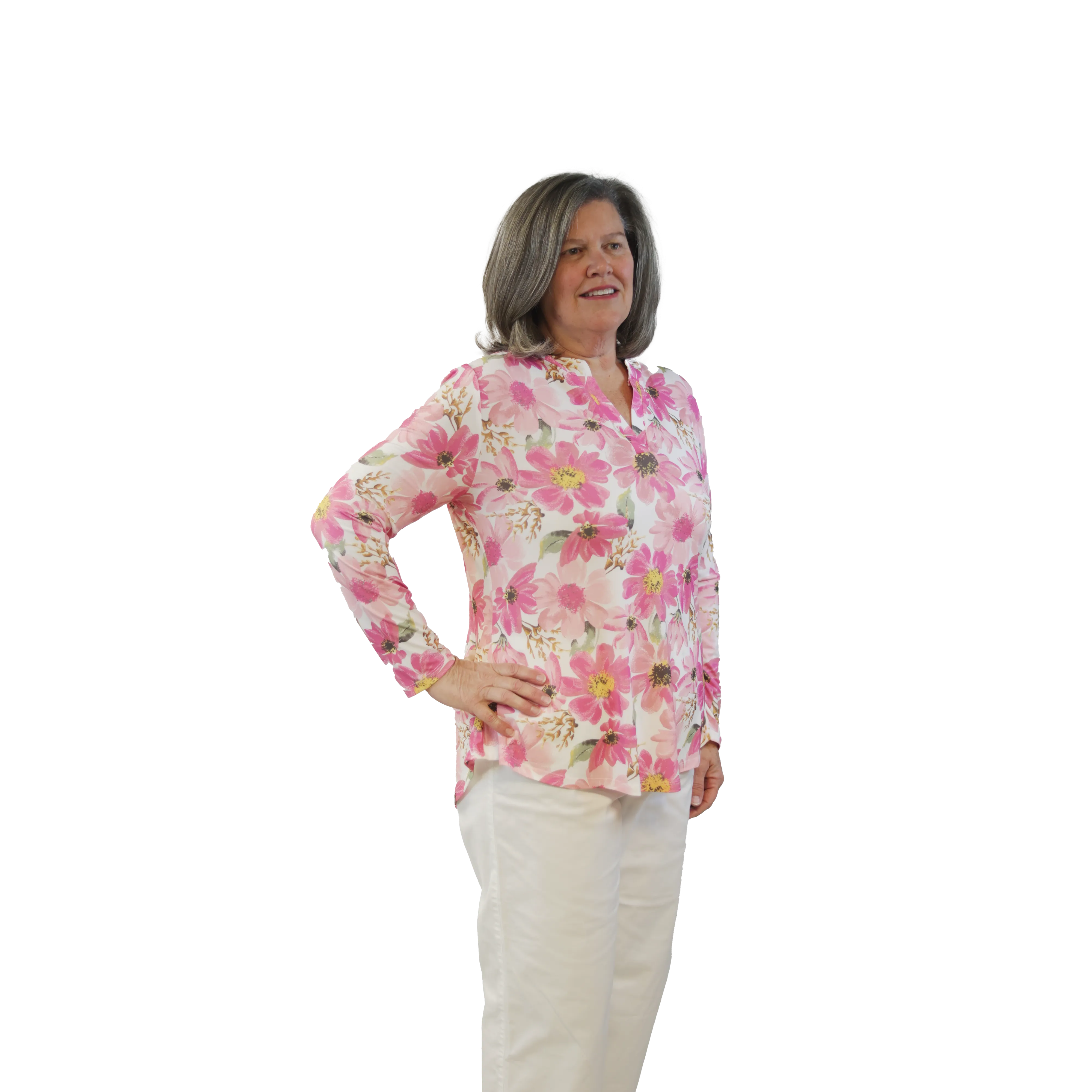 Pink Posies Silky Tunic, by A Walk In The Park®