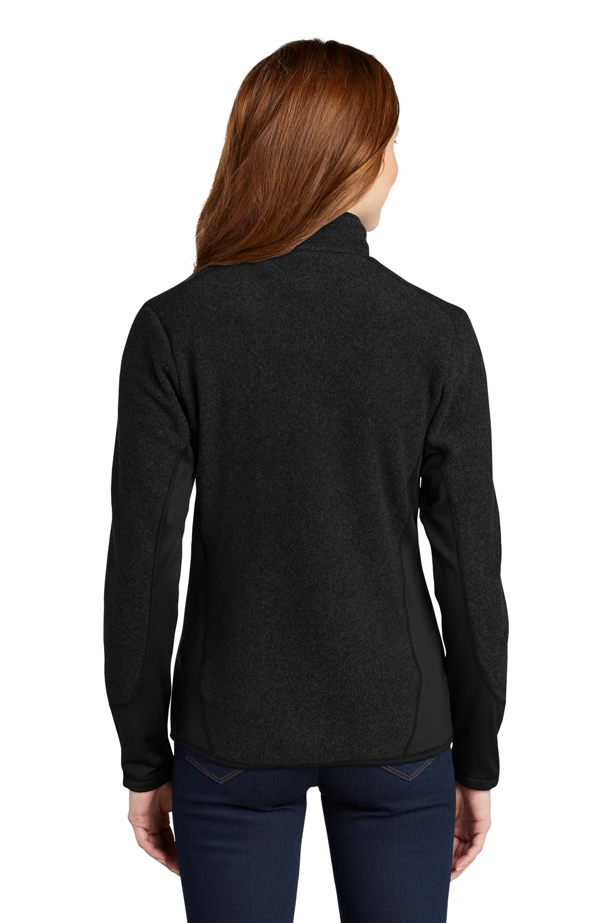 Port Authority Ladies R-Tek Pro Fleece Branded Full-Zip Jackets, Black/ Black