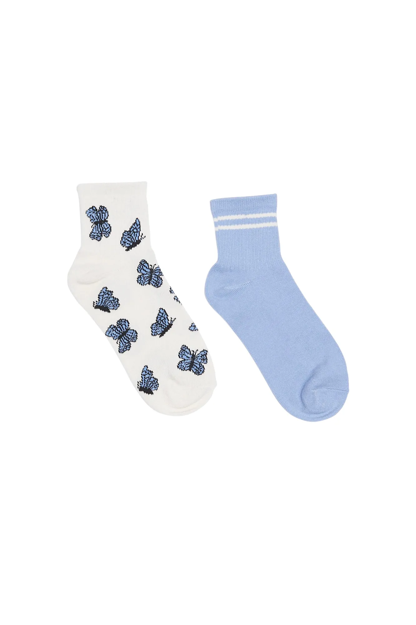 Printed Demi-Crew Socks 2-Pack