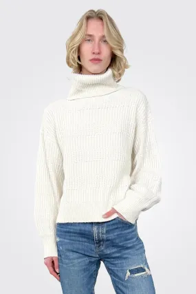 Puff Sleeve Turtleneck - Ivory