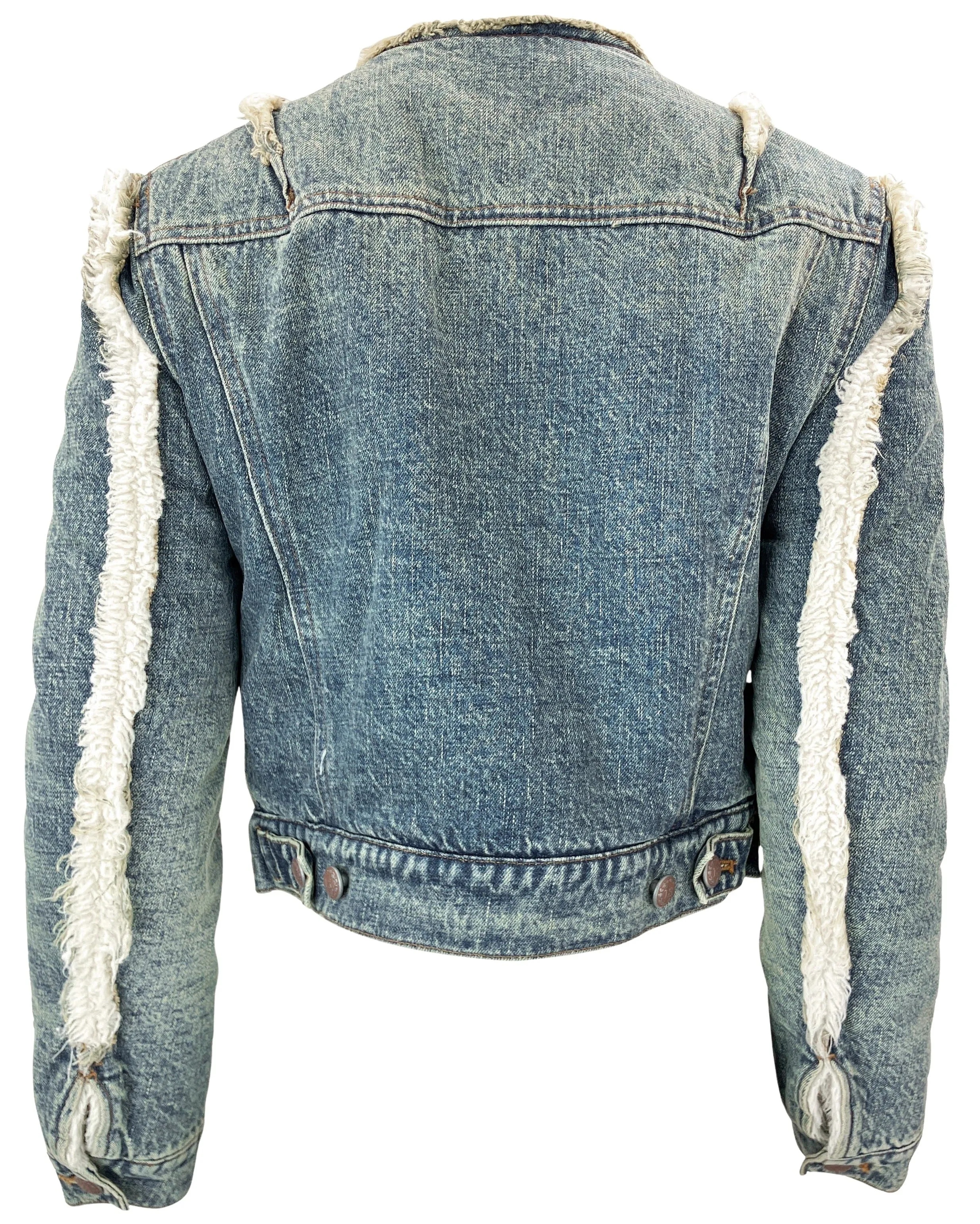 R13 Sherpa Lined Trucker Jacket in Clinton Blue