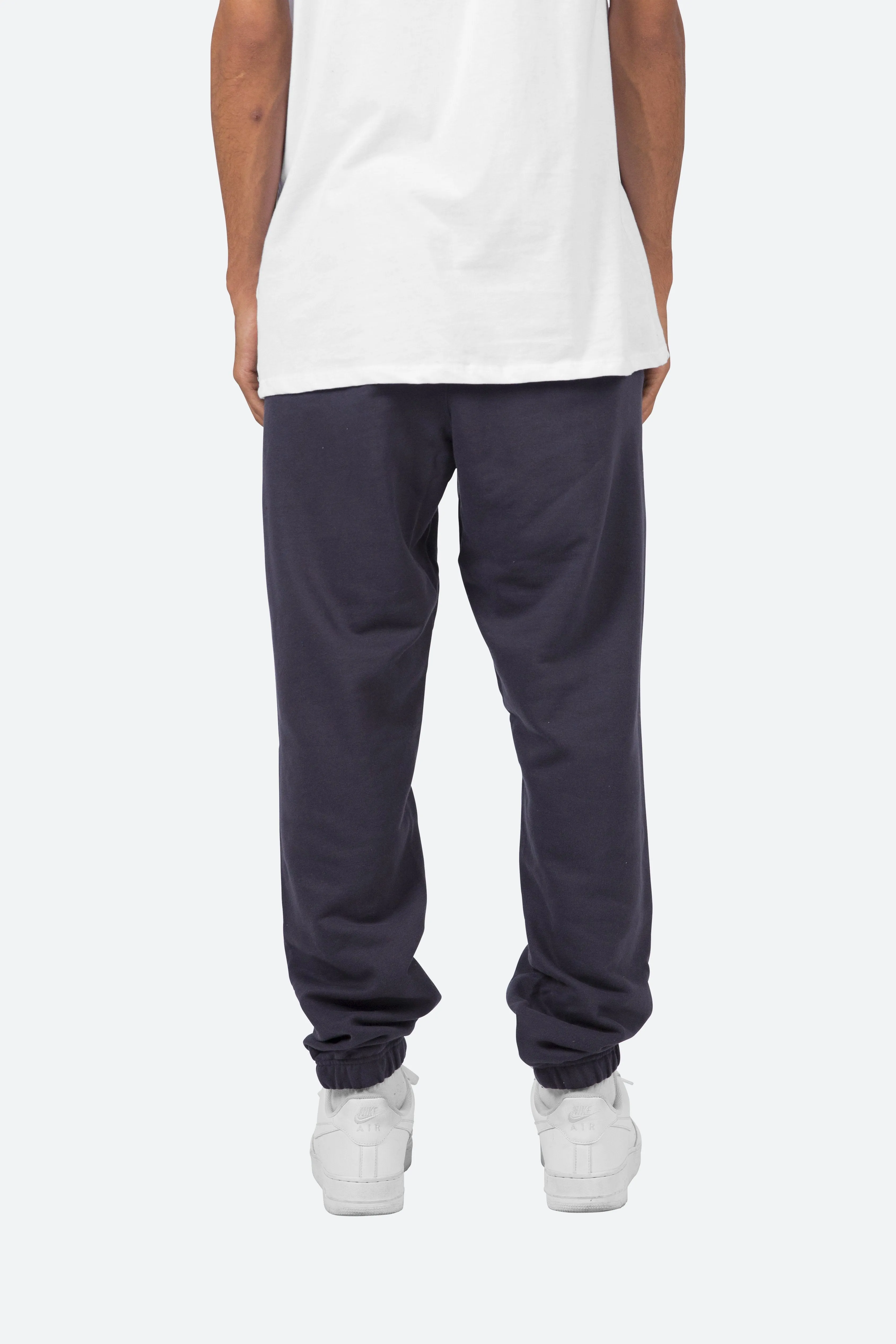 Raw Pleated Sweatpants - Navy